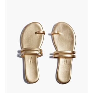 Tkees Leah Metallics Gold Sandals Double Strap in Blink Color Size 9